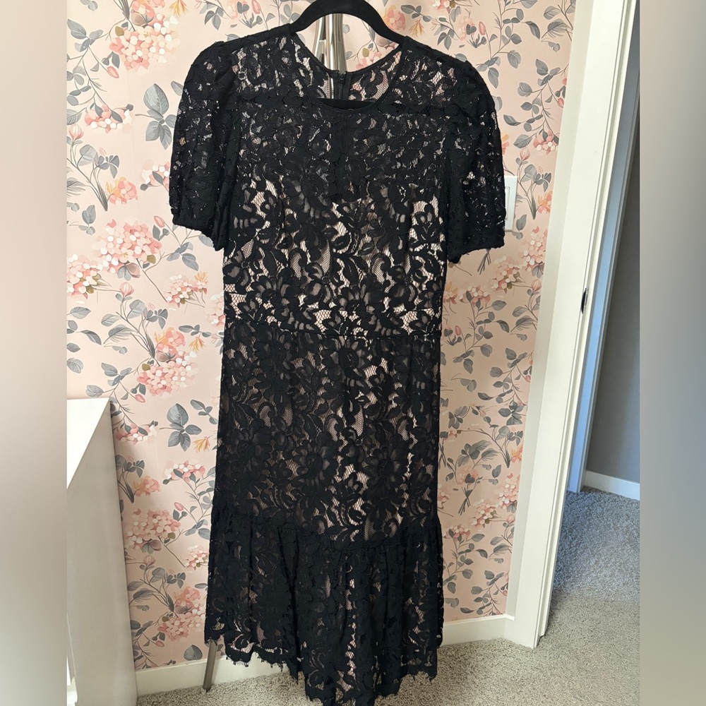 Eliza J Black Lace Long Sleeve Dress